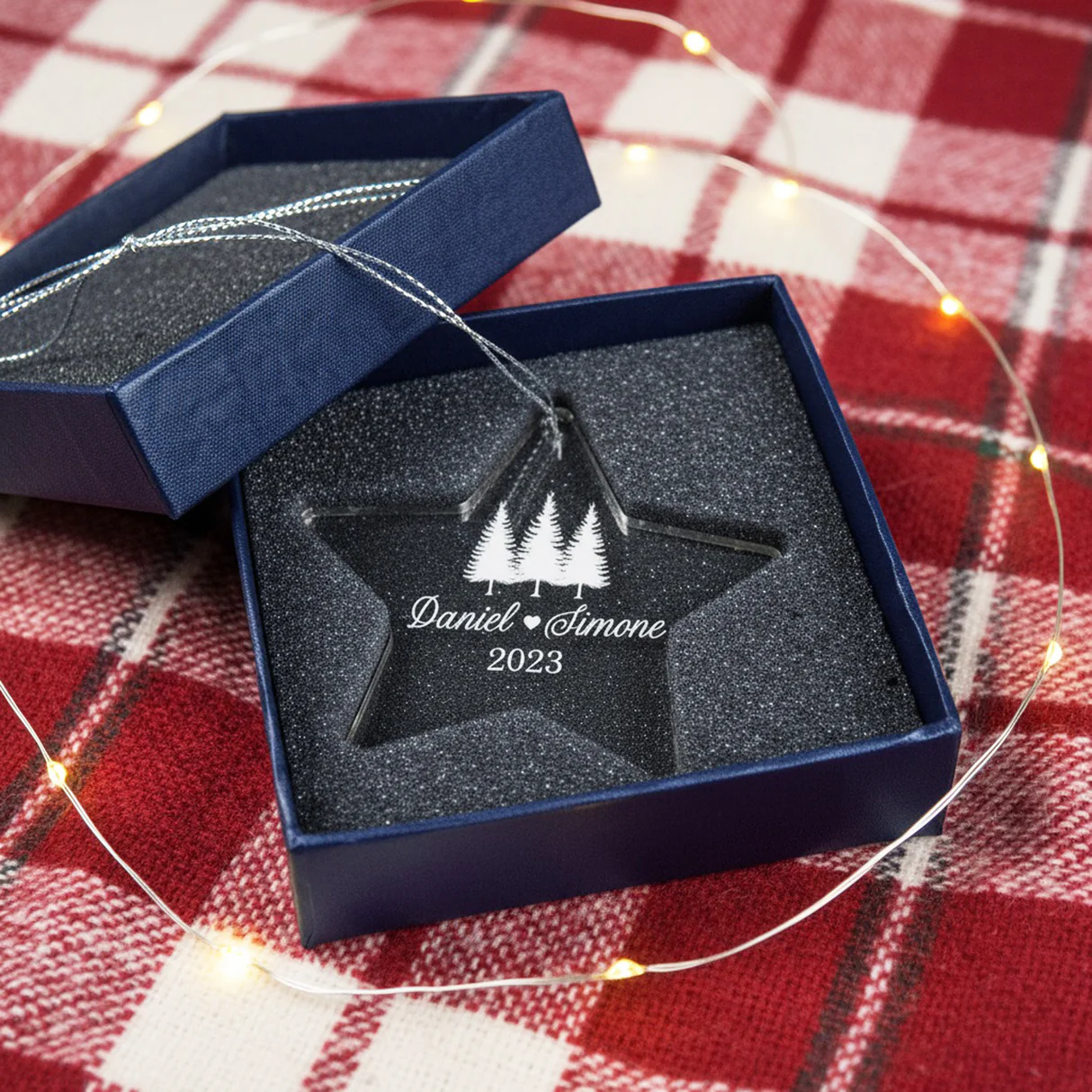 Babies First Christmas Personalized Crystal Ornament for the Holidays with Gift Box